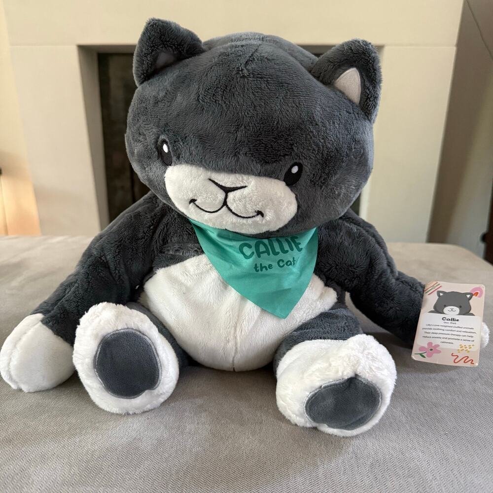 Lilly’s Love Callie the Cat Weighted Plush Gray 10" Comfort Stuffed Animal NWT